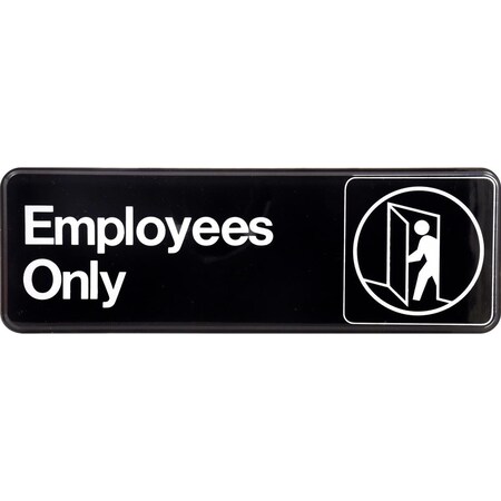 Hillman 3 x 9 in. Black Plastic Employees Only Visual Sign -  6 Piece, 5PK 841744